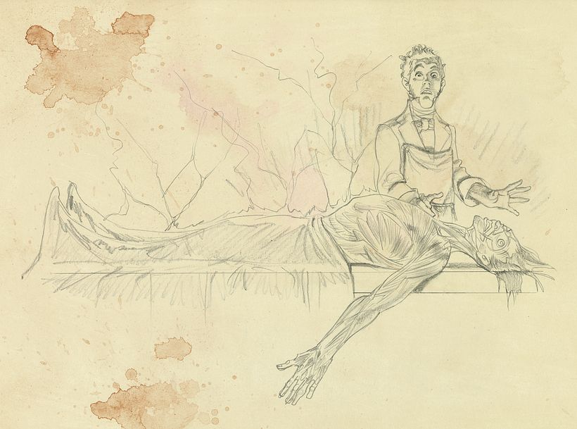 Frankenstein de Mary Shelley (Libro ilustrado con bocetos anexos) 11