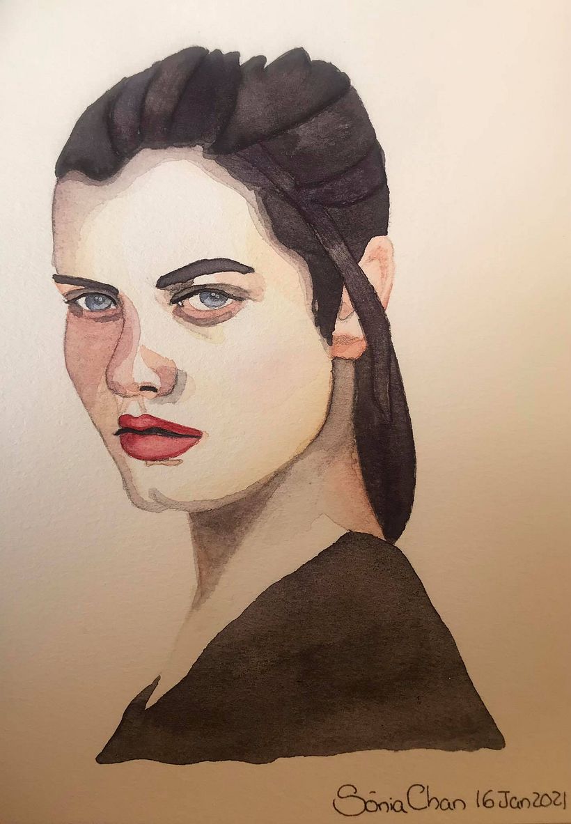 My project in Watercolor Portrait from a Photo course -1