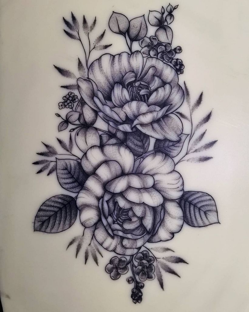 Mi Proyecto del curso: Tatuaje botánico con puntillismo 0