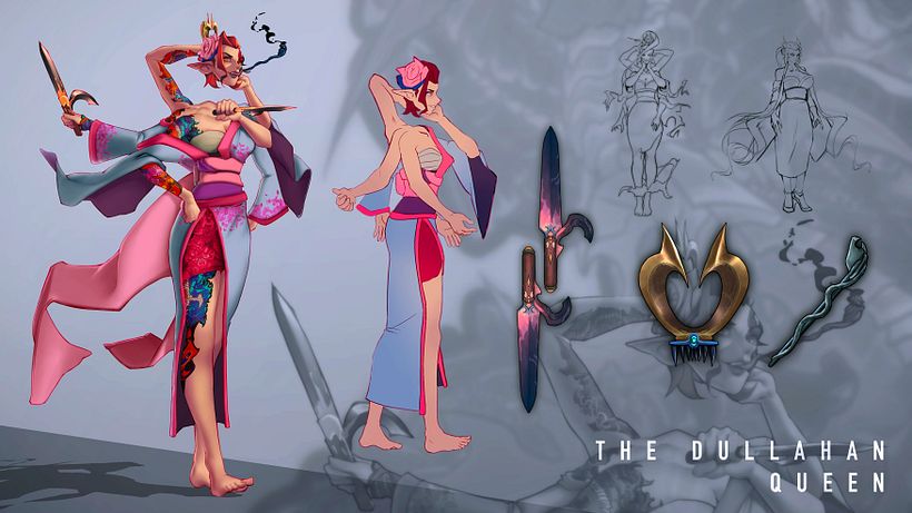 Concepto de Personajes: Reina Dullahan 2
