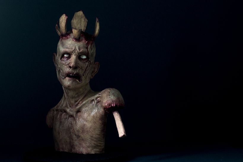 Foto general de la escultura comestible, hecha únicamente con chocolate moldeable