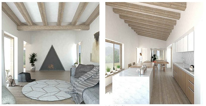 Casa Andu- Vista Sala de estar e cozinha