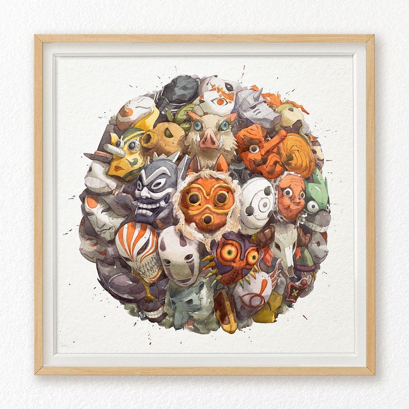 Finished piece, matted and framed
