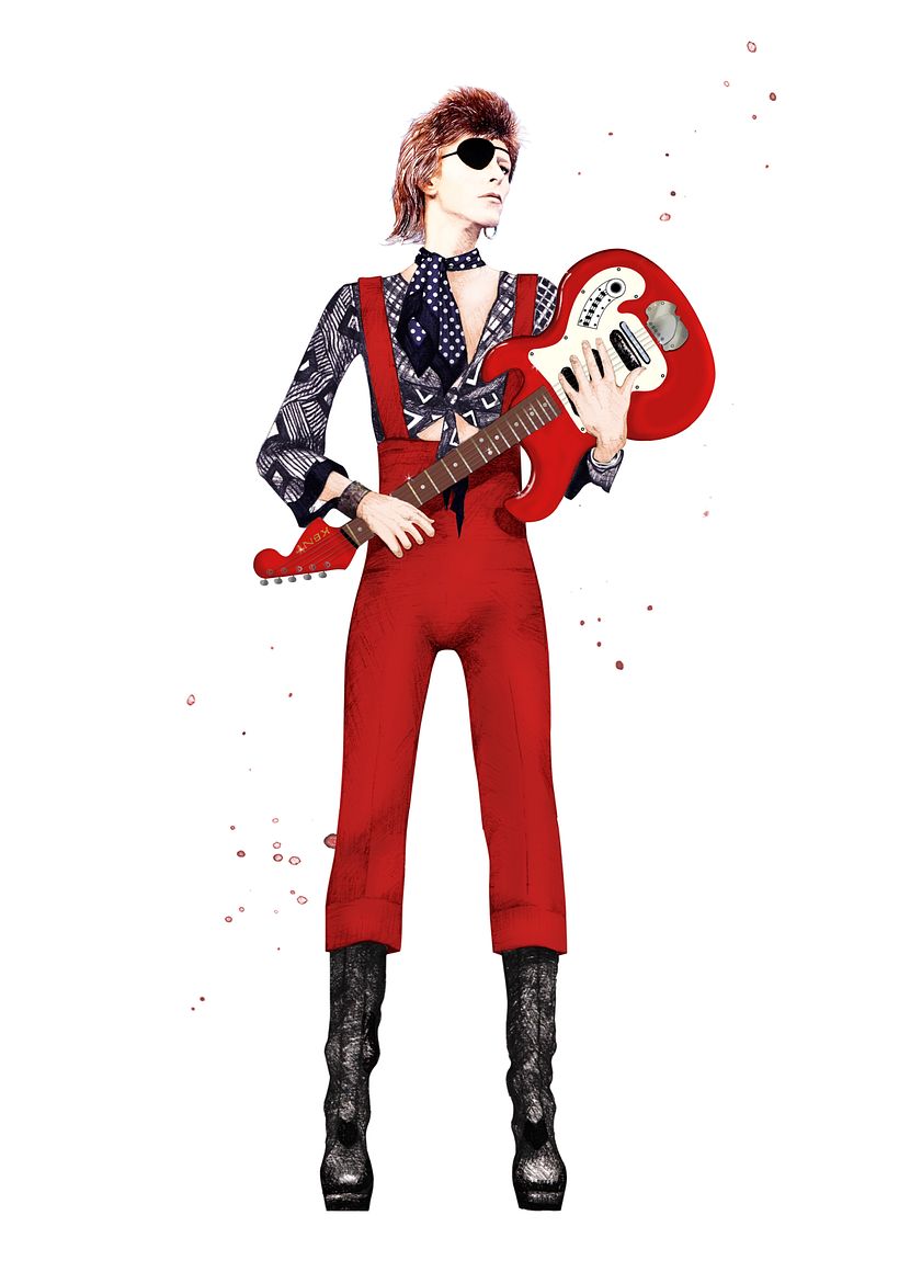 Ilustração de David Bowie, por Amy Pearson