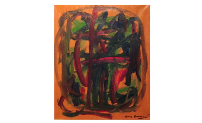 Uno de los lienzos supuestamente pintados por Pierre Brassau, que en realidad era un chimpancé [Fuente: Museum of Hoaxes].