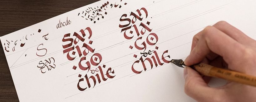Example of a calligraphy exercise by Joaquín Seguí.