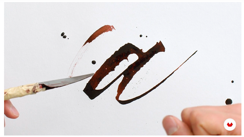 Homemade ruling pen and its strokes. Joaquín Seguí.