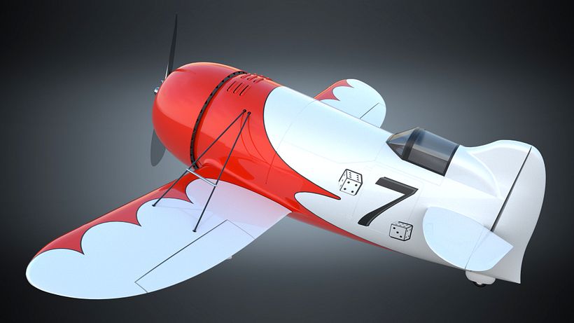 Gee Bee R2 - Práctica de modelado y render 4