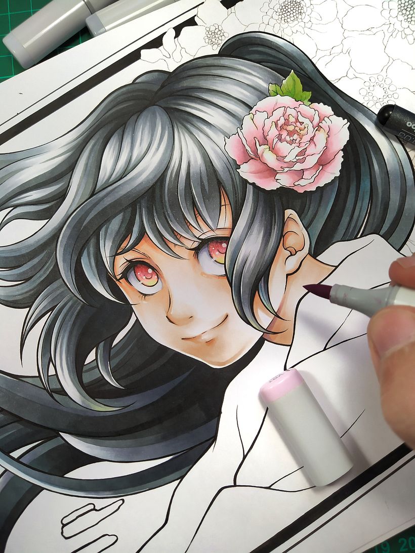 Image during the coloring process 