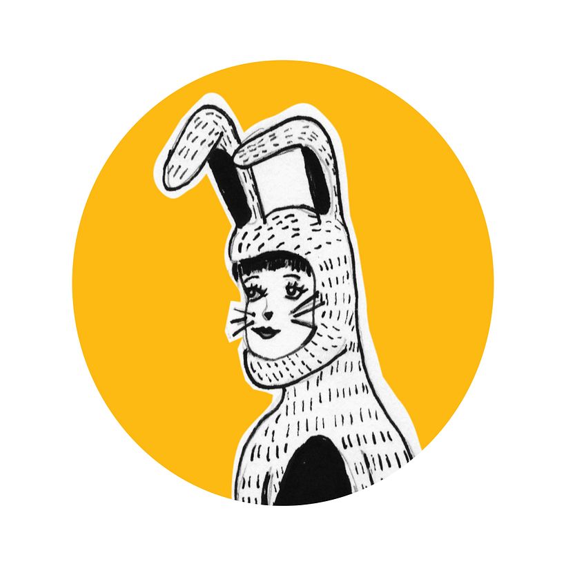 Girl with bunny pajamas character