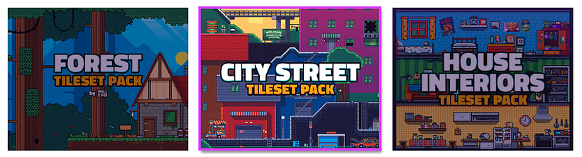 Pixel Art Tileset: City Street 1