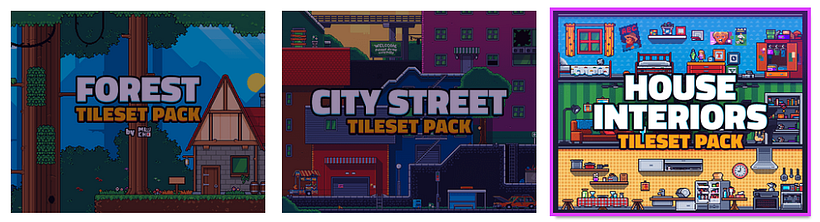 Pixel Art Tileset: House Interiors 1