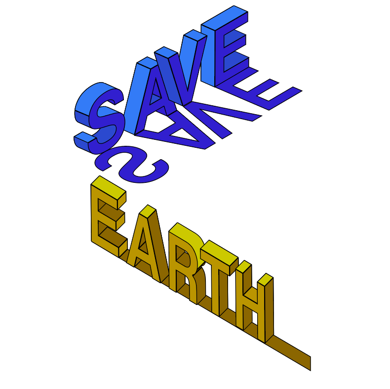 "Save Our Earth" Poster - Isometric Vector Illustration Project  - Diseño de carteles