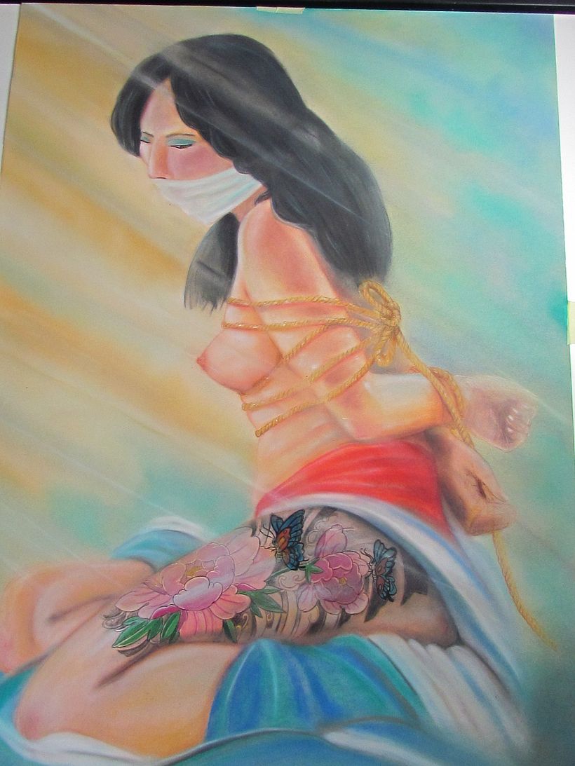Quarantena 100x70 pencil and pastel Matteo Macchi Arts