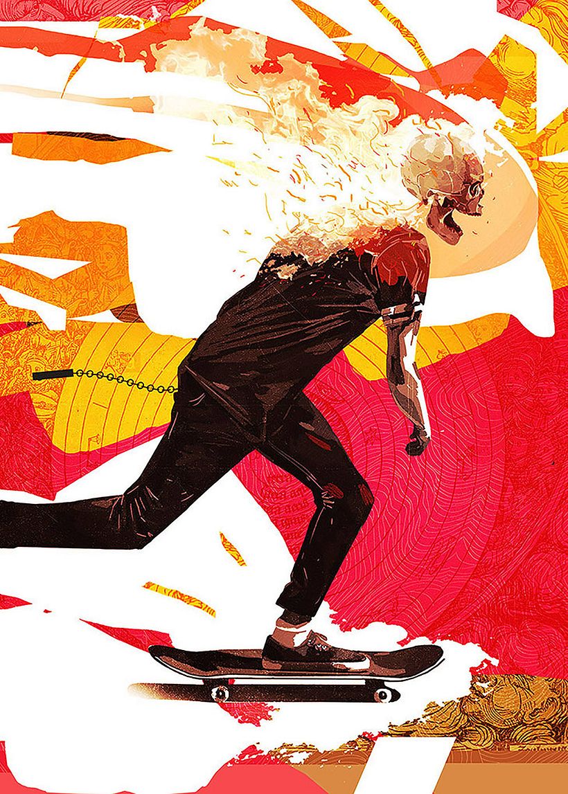 Ghost Rider. (Ilustración catálogo personal) Una nueva versión de un clásico personaje Marvel.
