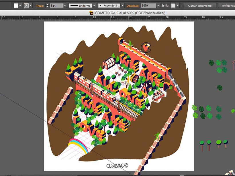 Composición Inicial Formato Plano en Adobe Illustrator (Ai) / Initial Layout Flat Format in Adobe Illustrator (Ai)