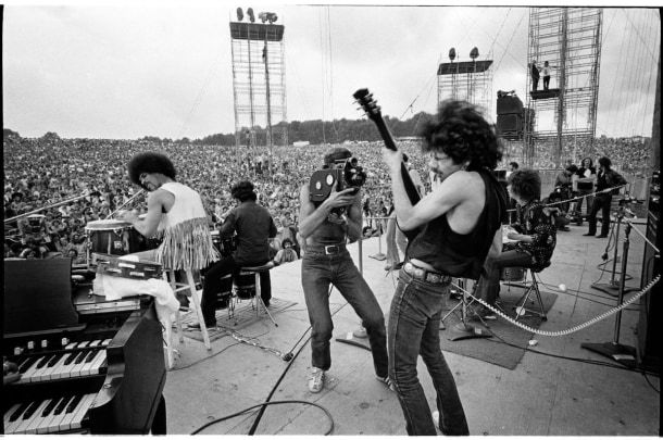 Santana at Woodstock. Credit: Jim Marshall