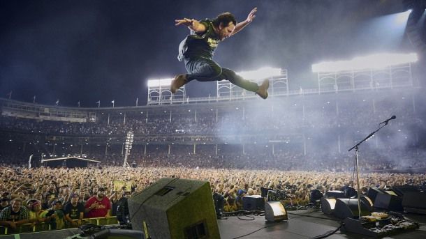 Eddie Vedder, of Pearl Jam, during a concert. Credit: Danny Clinch
