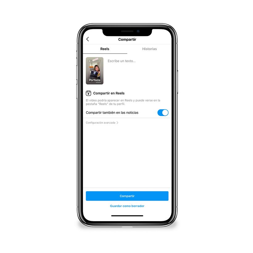 Before publishing the reel you can select the option "also share in the news feed".