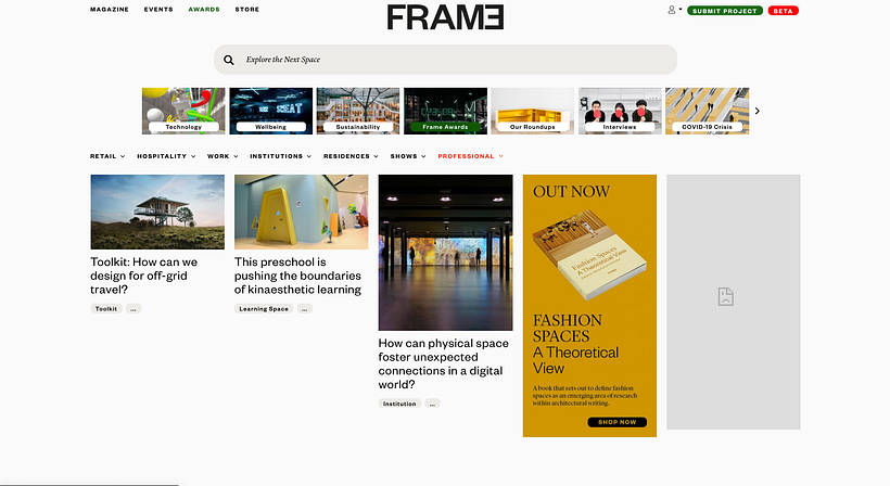 FRAME’s product design content sets this platform apart.