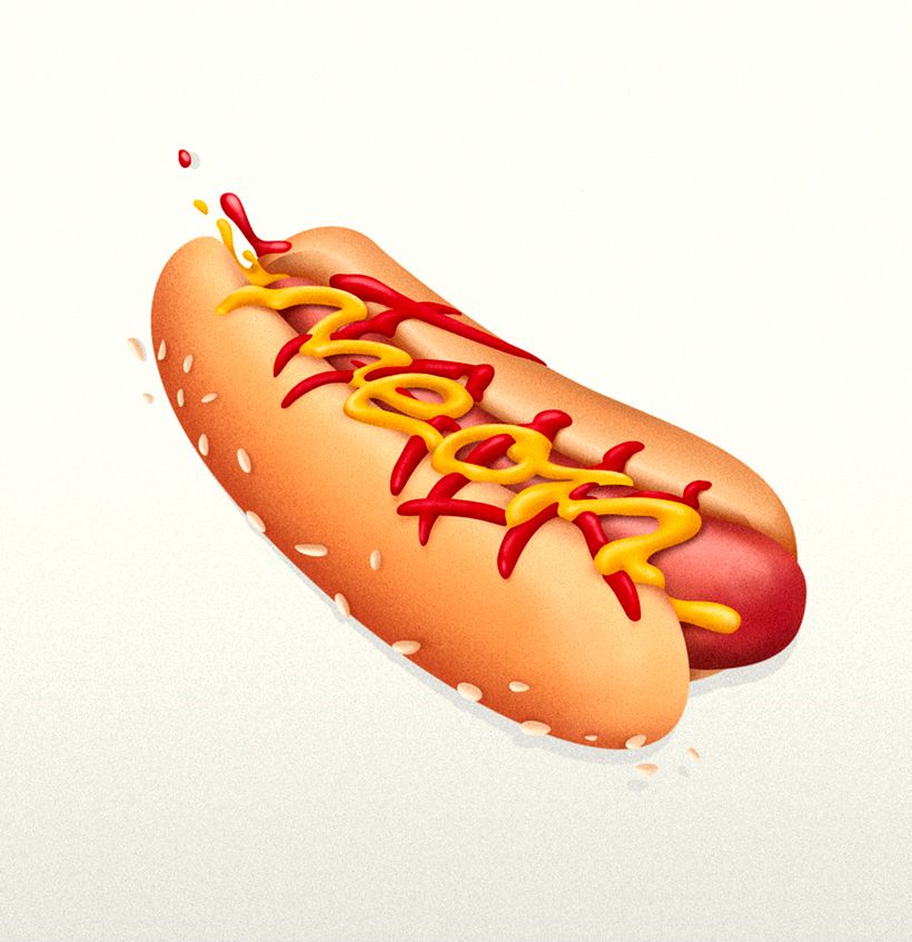 Neontalk / Hot dog T-shirt design. DSORDER
