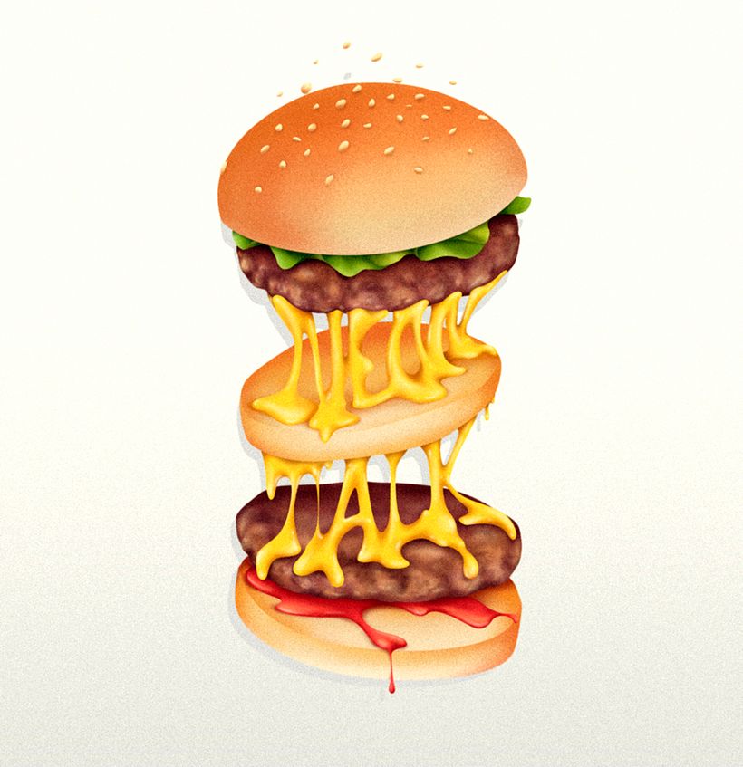 Neontalk / Burguer T-shirt design. DSORDER