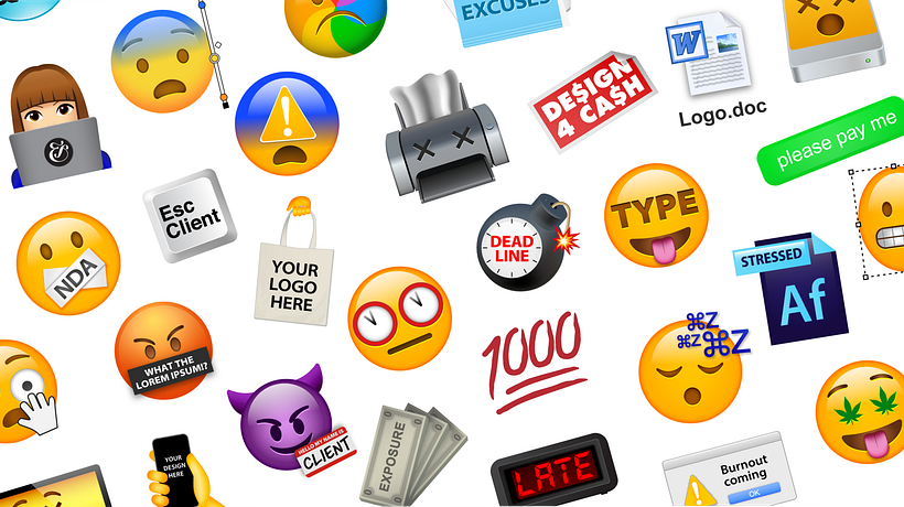 © &Walsh. Packs Emoji inspirados en la vida de los diseñadores y creativos.