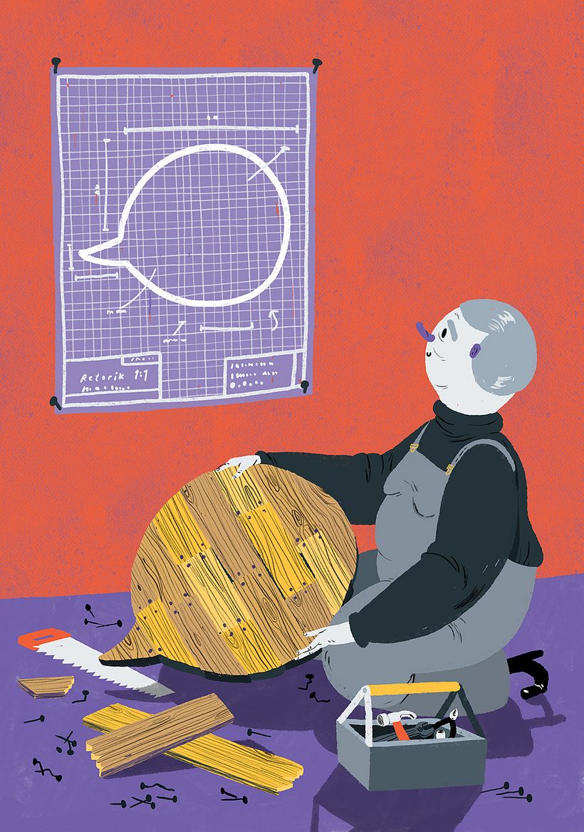 Editorial illustrations: Språktidningen 3