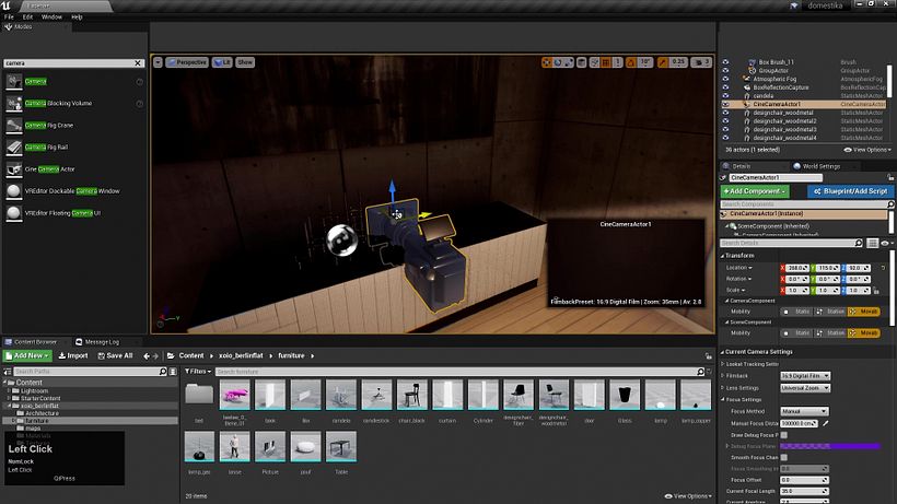 Place the camera anywhere in the scene