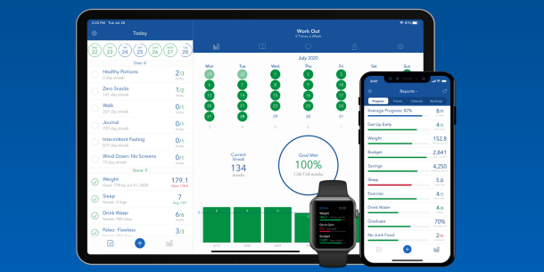 Strides, for IOS, tracks your activities and your progress app to manage activities