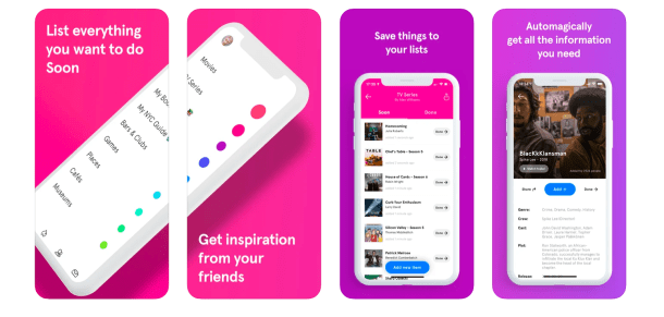 Soon, an app to make lists and organize your plans app to manage activities