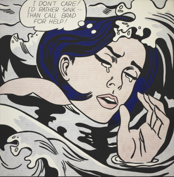 "Drowning Girl," Roy Lichtenstein, 1963.