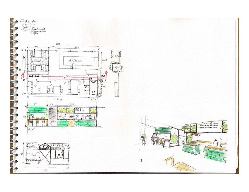 My project in Introduction to Freehand Architectural Design course -1