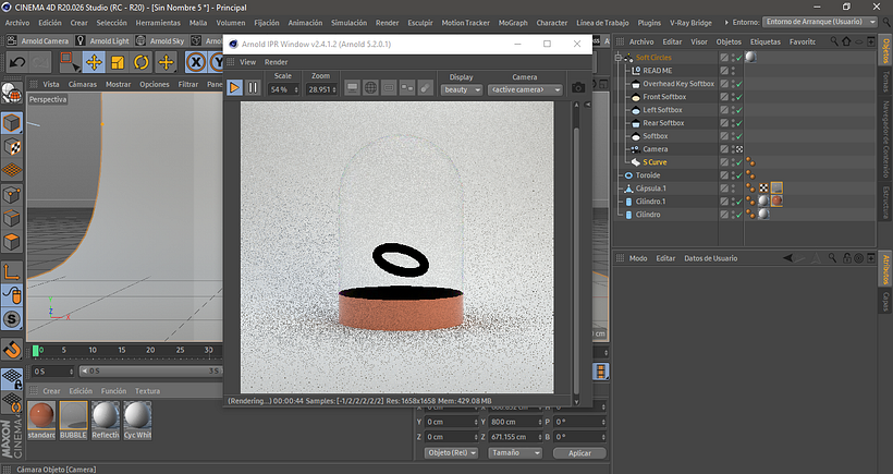 miren este es el problema no entra luz en el domo MOTOR DE RENDER (Arnold Render) ayudaaaaaaaa