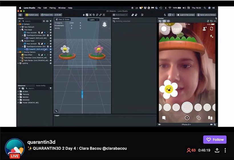 Twitch Quarantin3D. Clara Bacou.