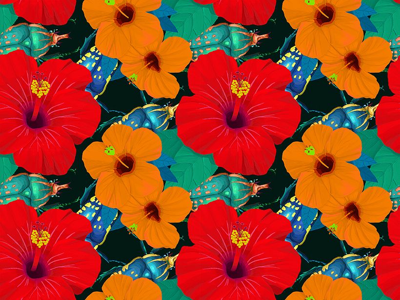 I decided to use Hibiscus just to give the vibe, and I was simply attracted to it. 