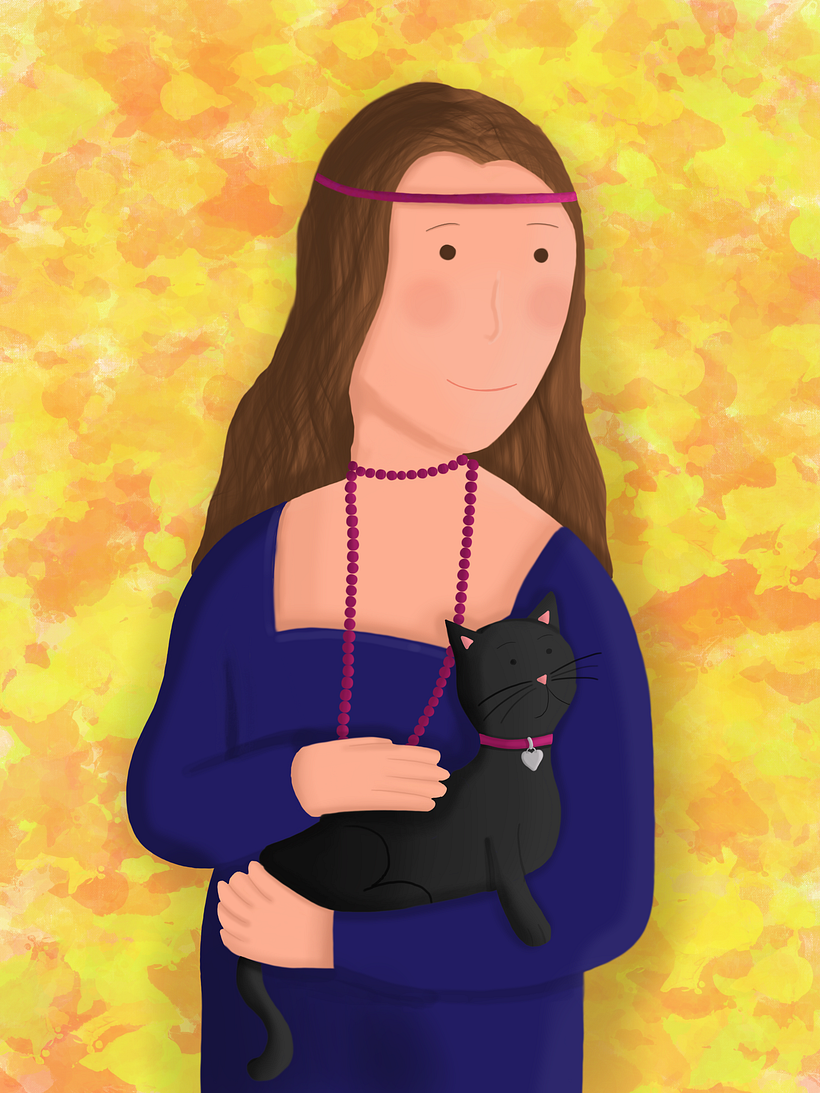 Fiz essa ilustração inspirada na obra “A Dama e o Arminho de Leonardo Da Vinci (: