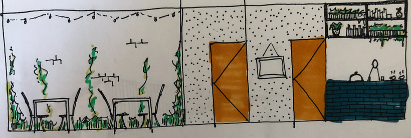 My project in Introduction to Freehand Architectural Design course 2