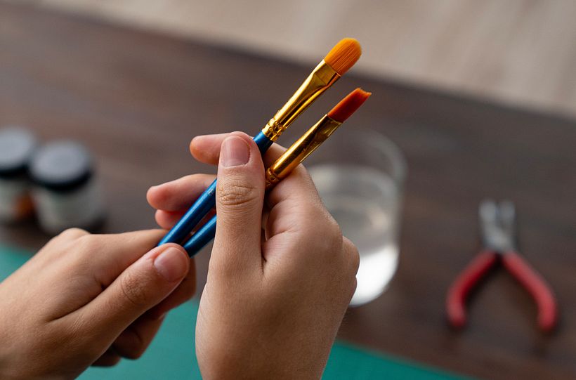 Ejemplo de pinceles para pintar tu pieza.