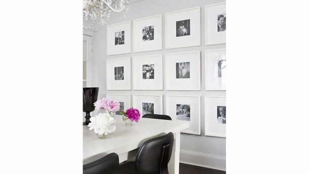 Preto e branco em formato quadrado dão um ar moderno à decoração