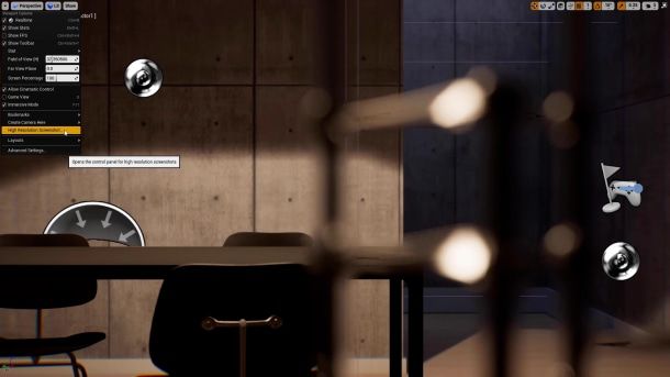 Selecione no menu suspenso no canto superior esquerdo e clique em 'High Resolution screenshot' para fazer uma captura