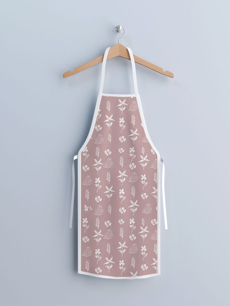 Pink Floral Pattern Apron