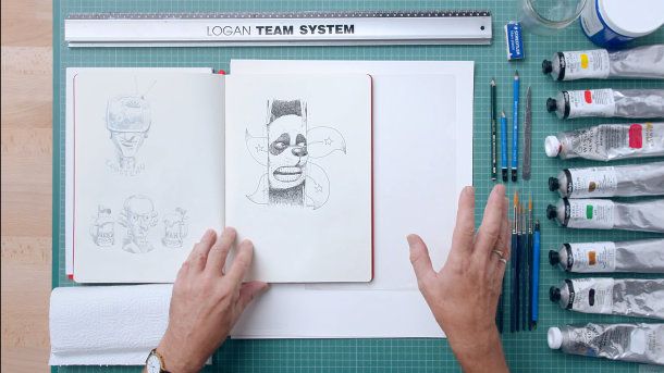 Materiais básicos para ilustração com acrílico 3
