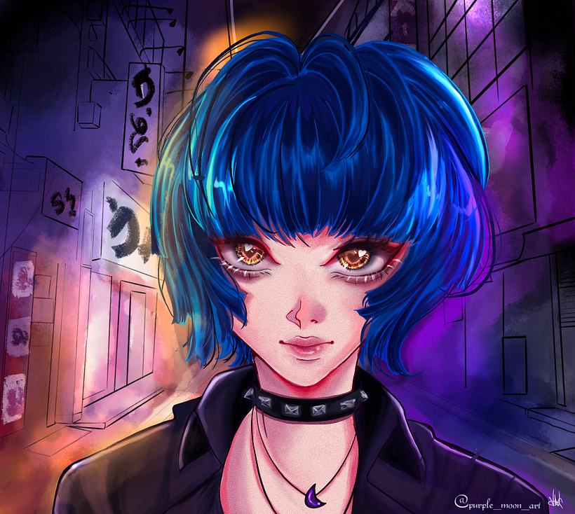My project in Female Character Portraits in Procreate course - @purple_moon_art 0