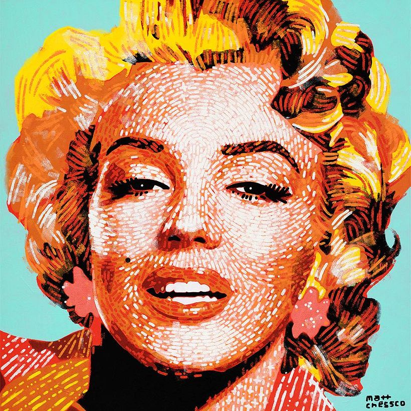Pintura de Marilyn Monroe por Matt Chessco.