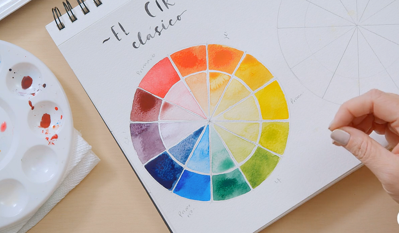 Learn how to create a color wheel in the Creation of Color Palettes with Watercolor course.