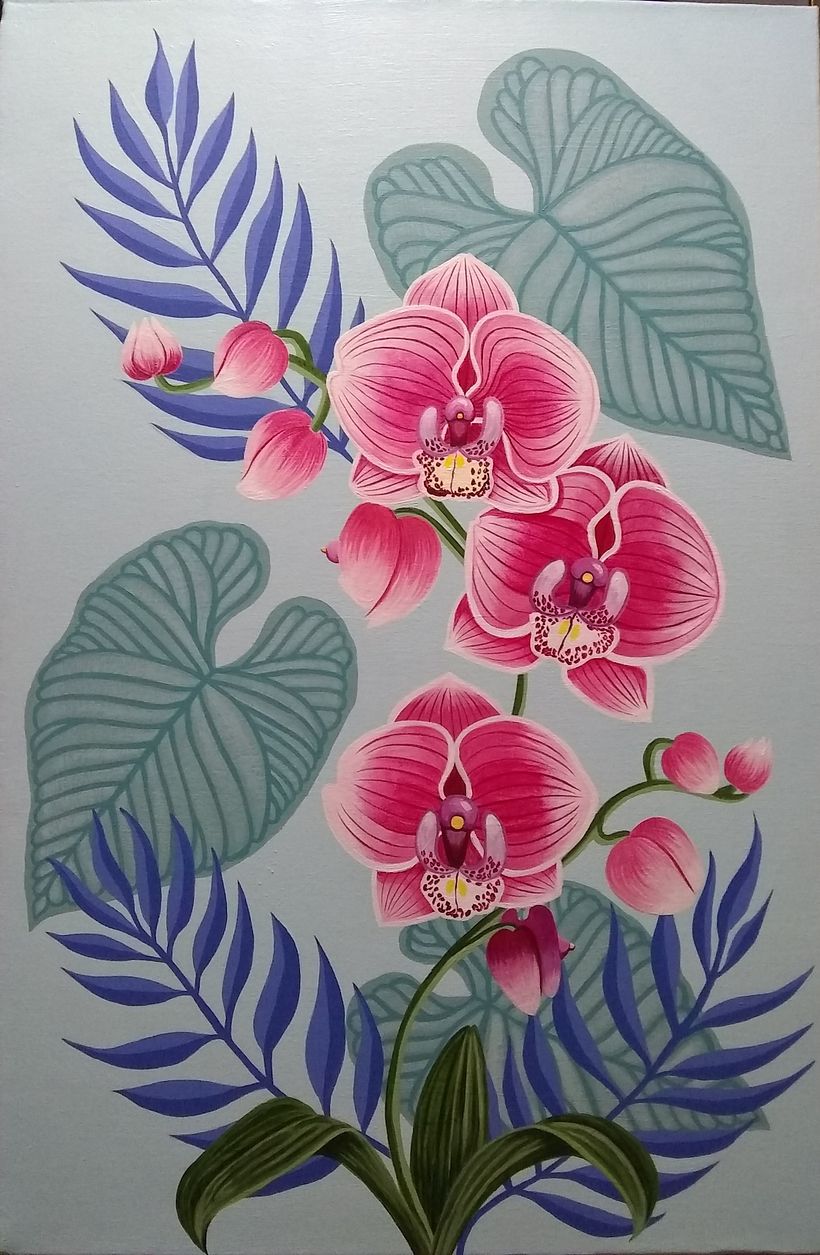 Phalaenopsis, Orquidea redondita, amé éste proyecto, gracias Luci y Domestika.