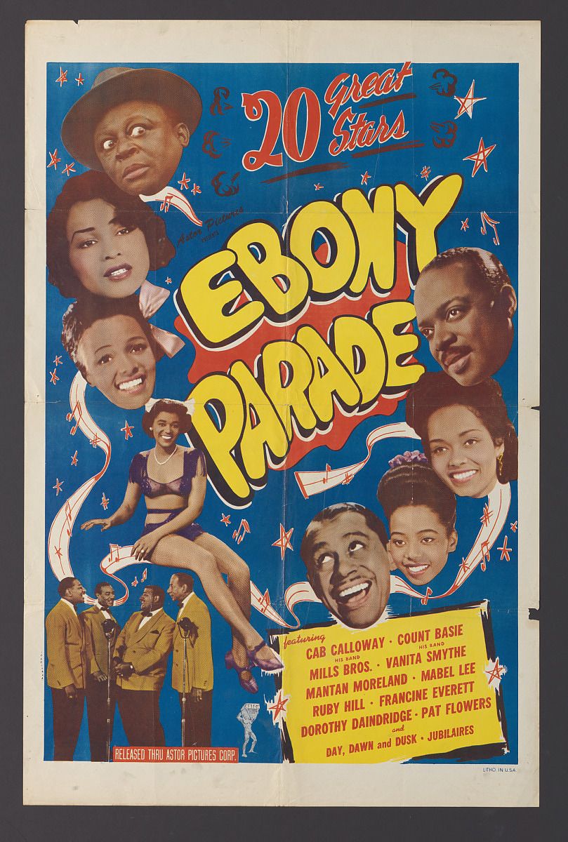 Poster for Ebony Parade by Astor Pictures, 1947.  NMAAHC