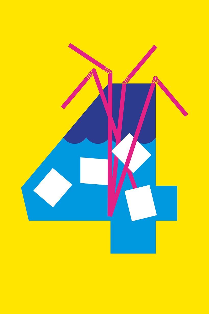 Typographic illustrations - numbers  -1