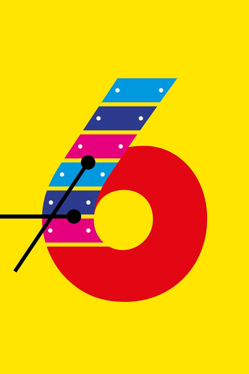 Typographic illustrations - numbers  1